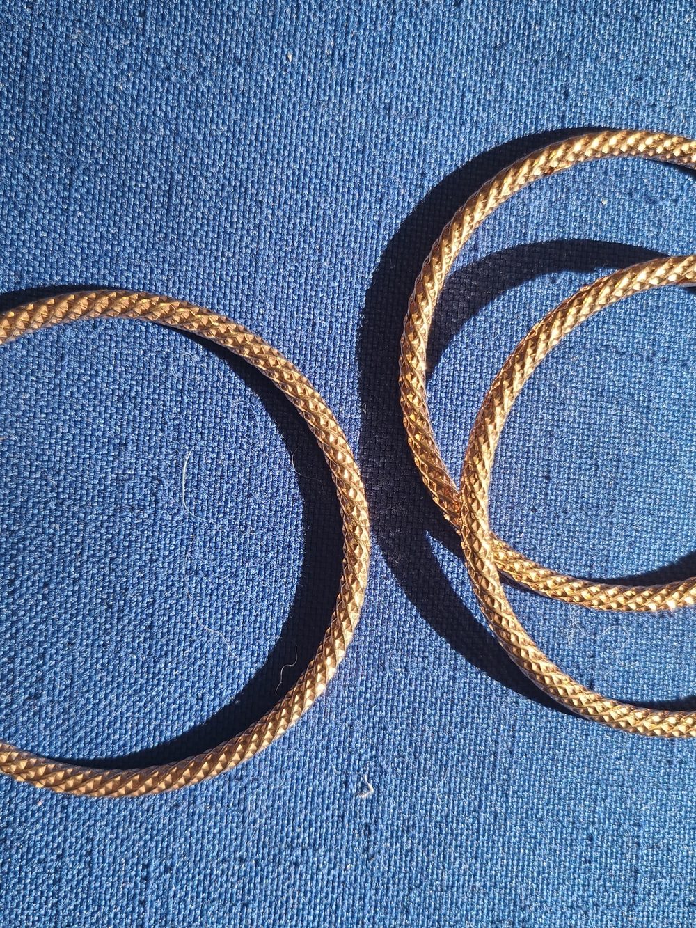 Bronzo Italia Textured Round Bangles Average Size Bangle Bracelet Set - 3 Pack